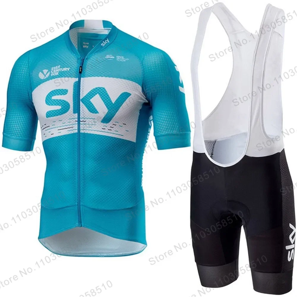 

Cycling Jersey Set 2023 Pro Team Ineos Sky Men Racing Bicycle Clothing Suit Breathable Mountain Bike Clothes Sportwears