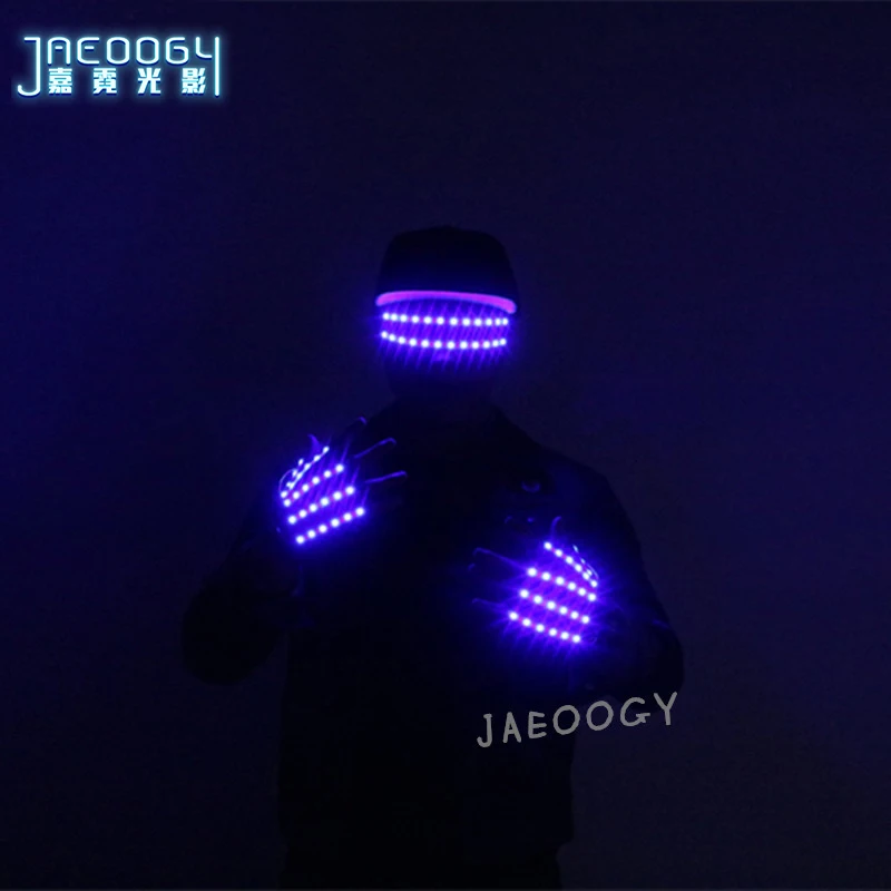 LED Glowing Gloves with Fluorescent Laser Show, Creative Personality, Halloween, Christmas, Stage, DJ Singer, Performing