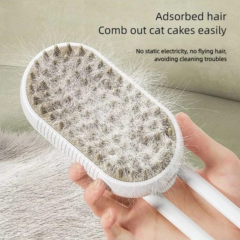 Upgraded version Pet Steam Brush Cat Dog Cleaning Steamy Spray Massage Beauty Comb 3 In 1 Hair Removal Grooming Supplies