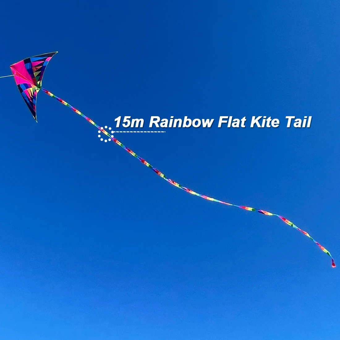 9KM 10m ~ 30m coda di aquilone piatta arcobaleno per Delta Single Line Kite streamer coda del piede per l'aggiunta di accessori di ricambio code lunghe