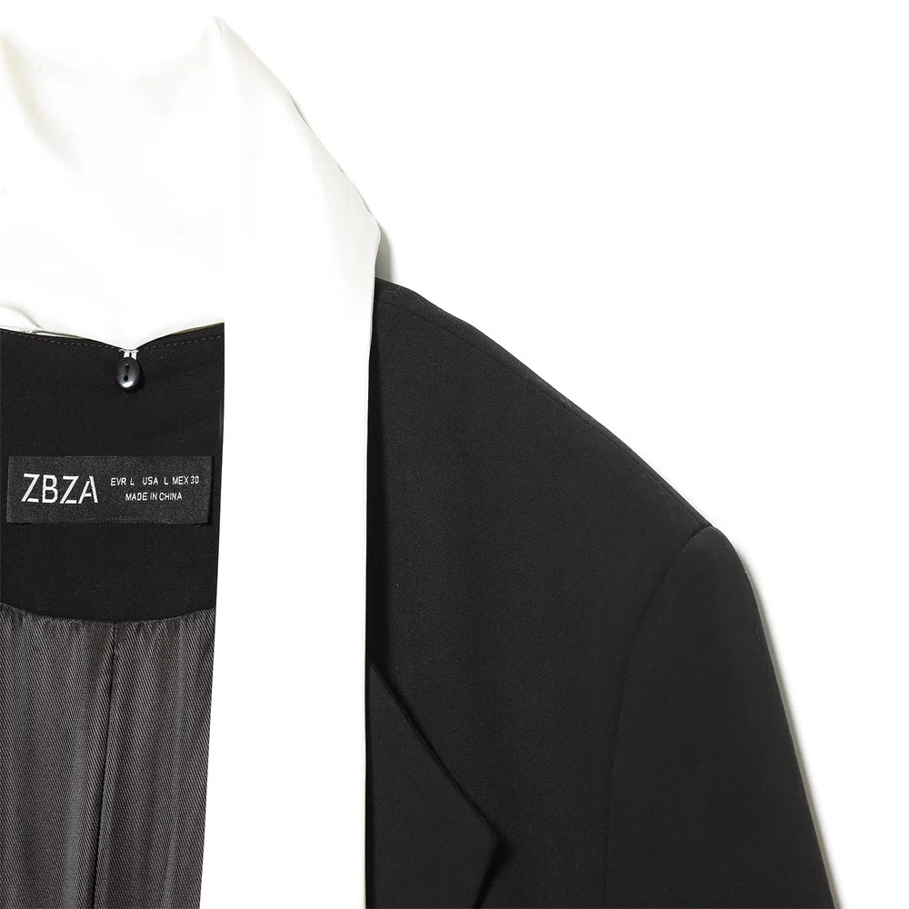 Winter nieuwe damesmode contrasterende sjaal en colbert met lange mouwen