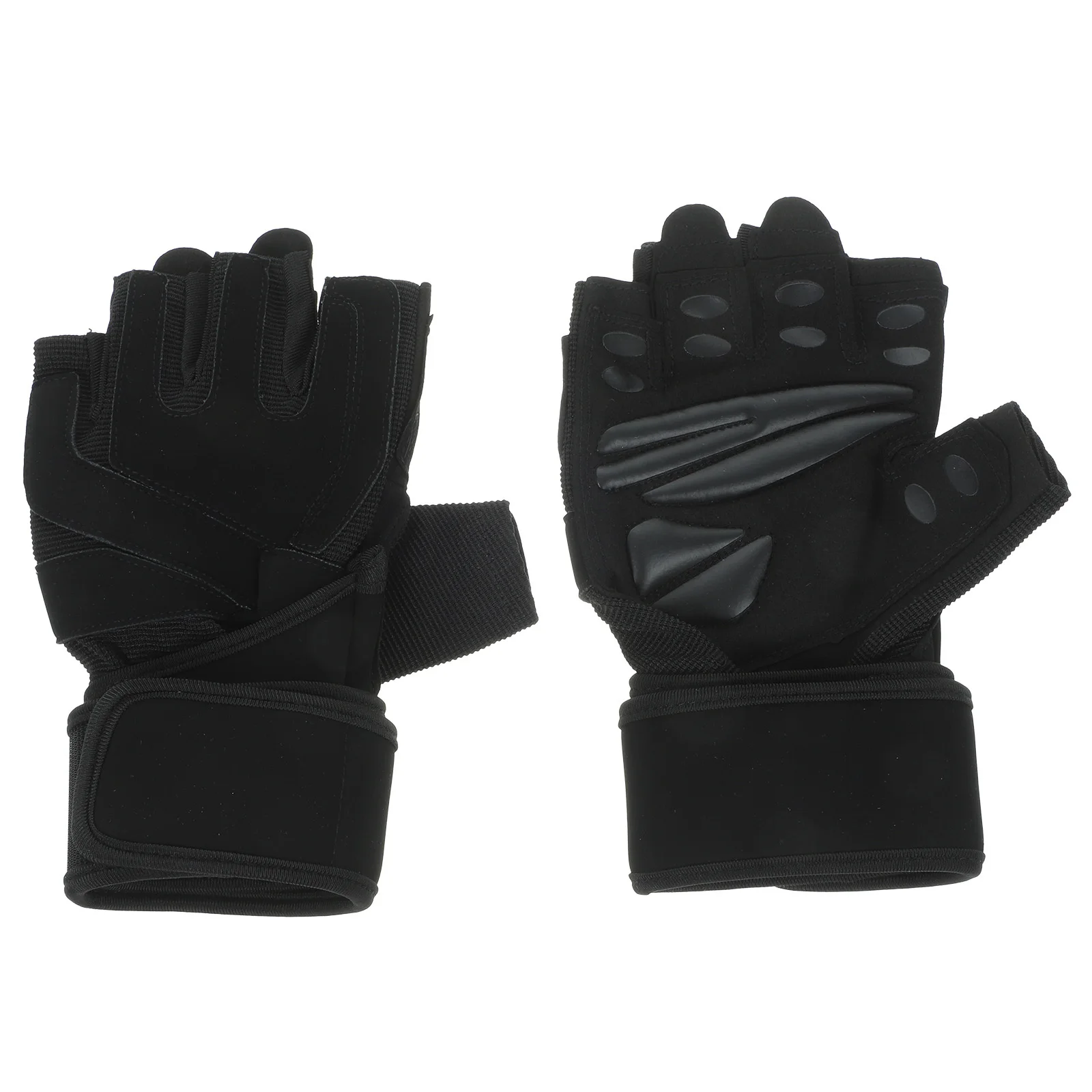 

1Pair Dumbbell Gloves Breathable Anti-Slip Weightlifting Fitness Gloves Sports Training Wear-Resistance Shockproof Size L Black