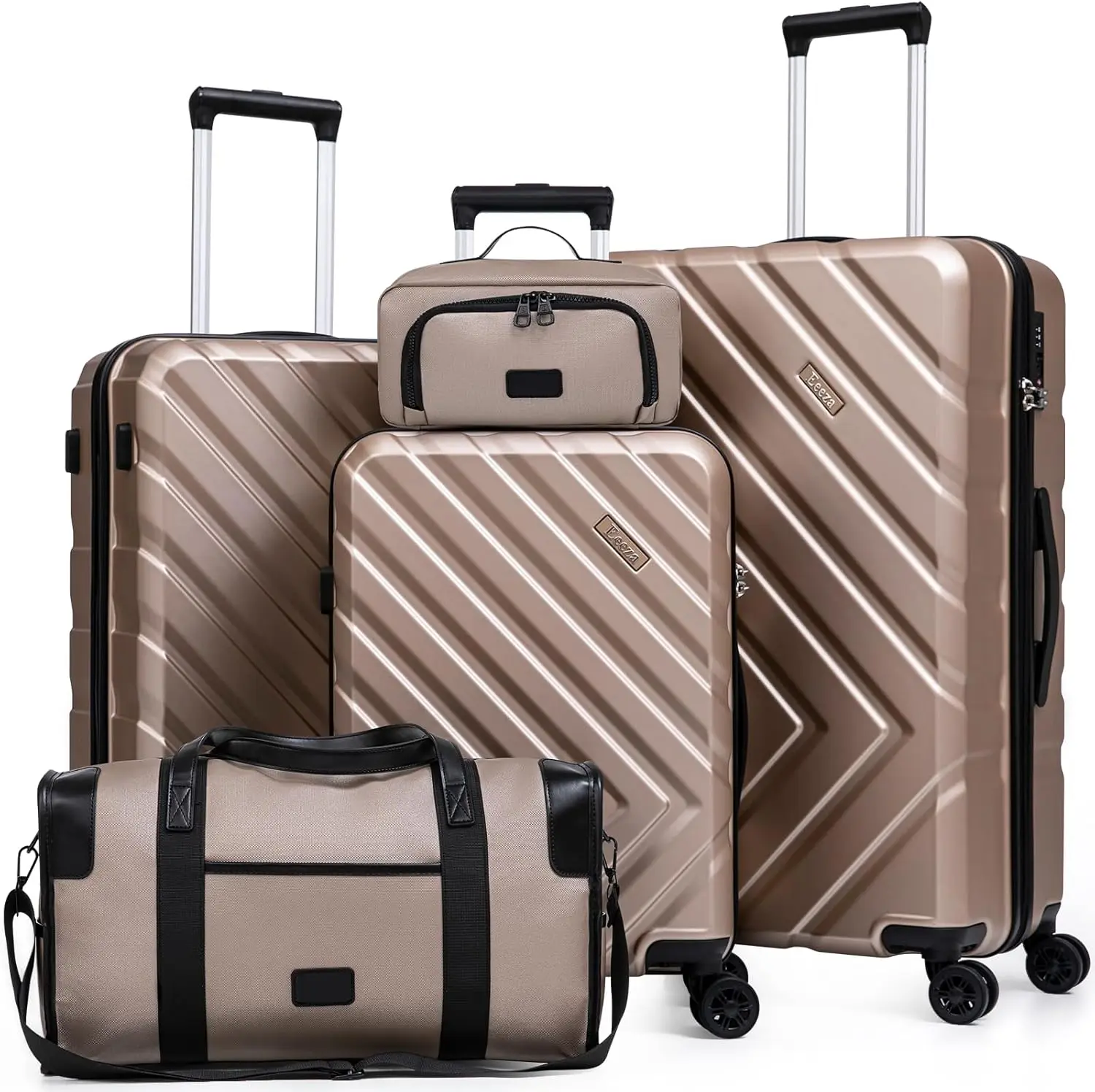 

5-Piece Luggage Set with Spinner Wheels, ABS Hard Case, TSA Lock - 20"/24"/28" Sizes for Travel Convenience