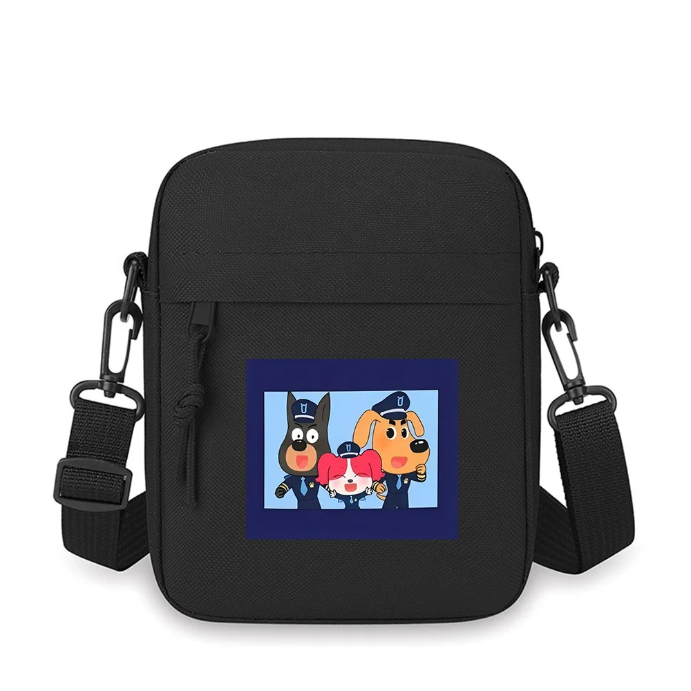 Dogs police smiling happy together Men Crossbody Bag Single Shoulder Women Cartoon Anime Film Printing Design Unisex