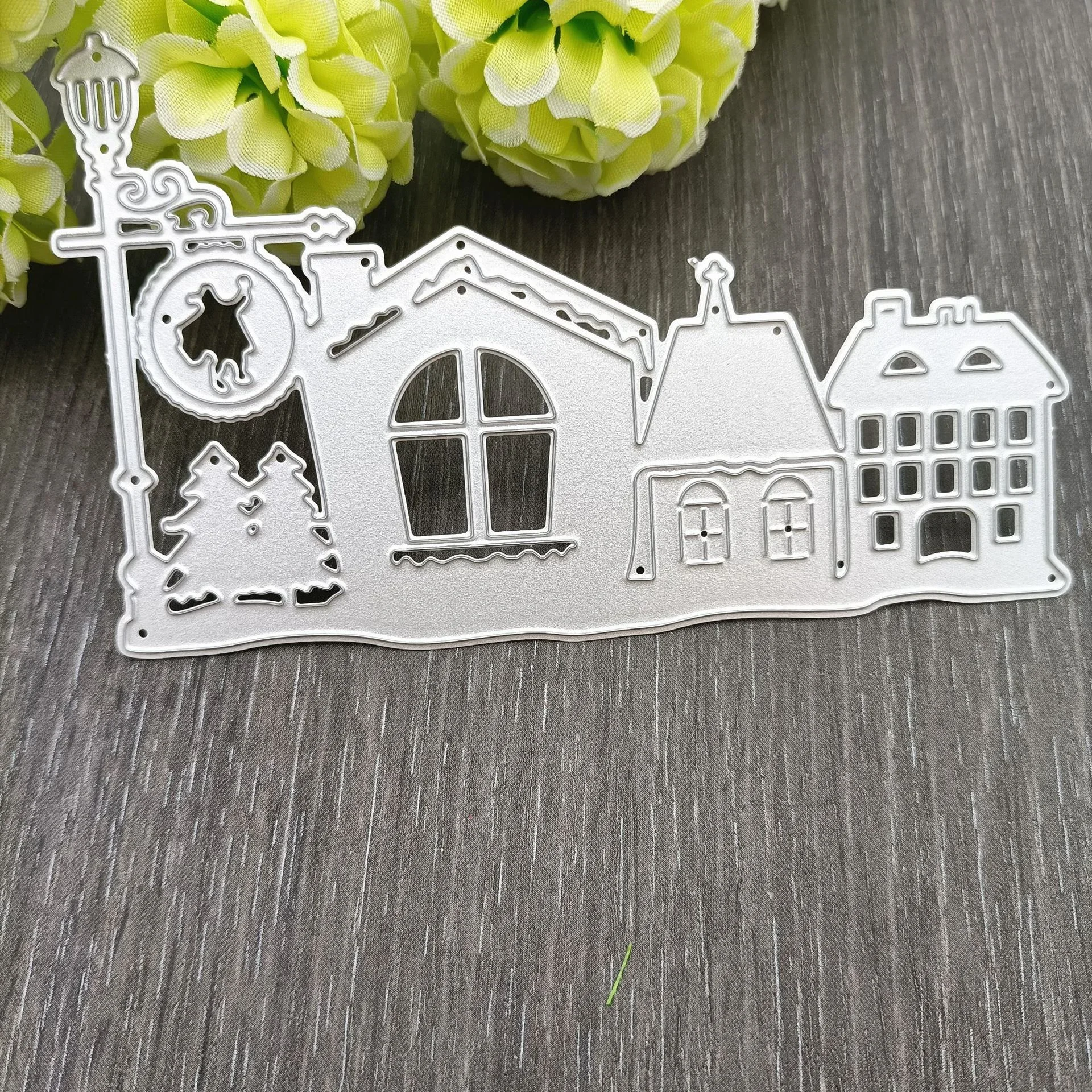 Christmas Building Tree Metal Cutting Dies Stencils Dies for DIY Scrapbooking  Card Paper Decor Embossing Die Cut