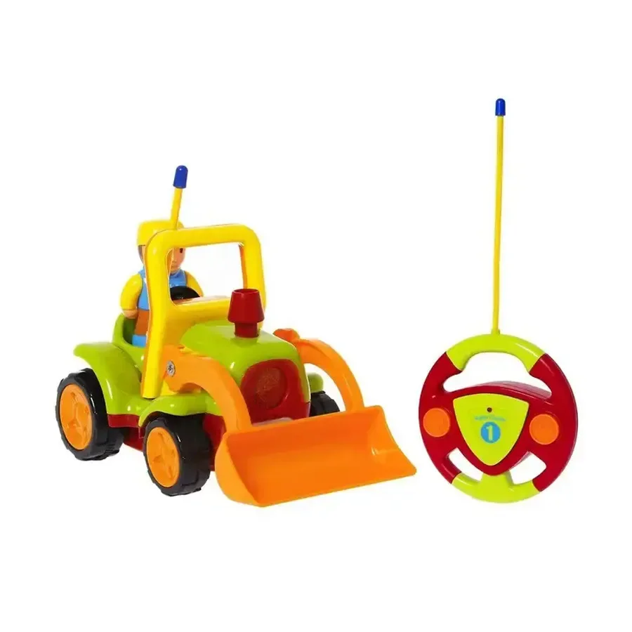 Mini coche de Control remoto de dibujos animados, tren, vehículo de ingeniería, avión con luces, música, coches eléctricos para niños, juguete, regalo de Navidad