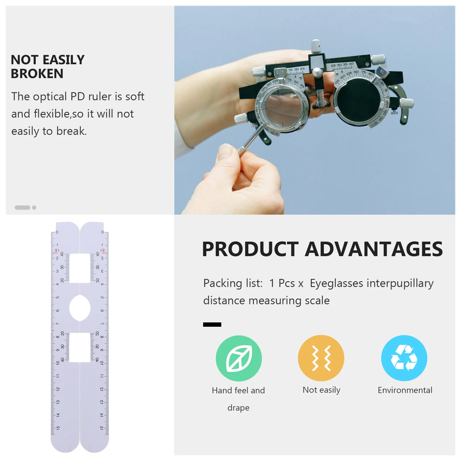 5 Pcs PD Ruler Pupil Distance Measuring Tool Eye Glasses Lens Ophthalmic Eyeglasses