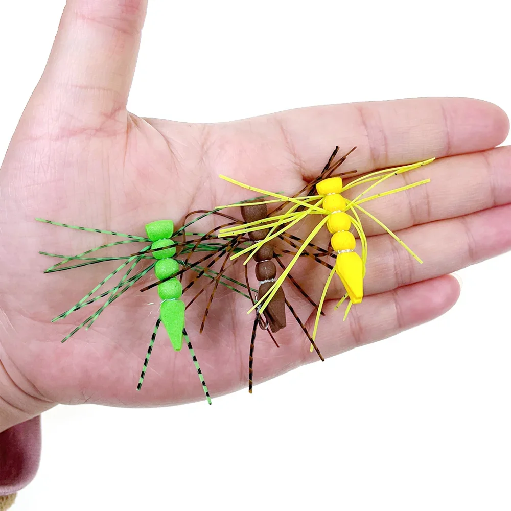 الجملة # 4 أرجل مطاطية جندب رغوة الجسم العائمة هوبر الجاف يطير سمك السلمون المرقط Steelhead باس السلمون الصيد السحر الصانع