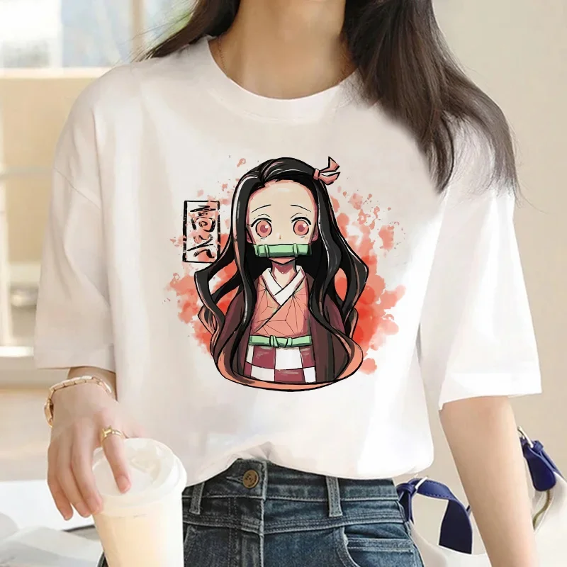 Woman Demon Slayer T Shirt Women Kimetsu No Yaiba Nezuko Tshirt Female Tanjirou Kamado Tee Shirt Japanese Anime Manga T-shirt