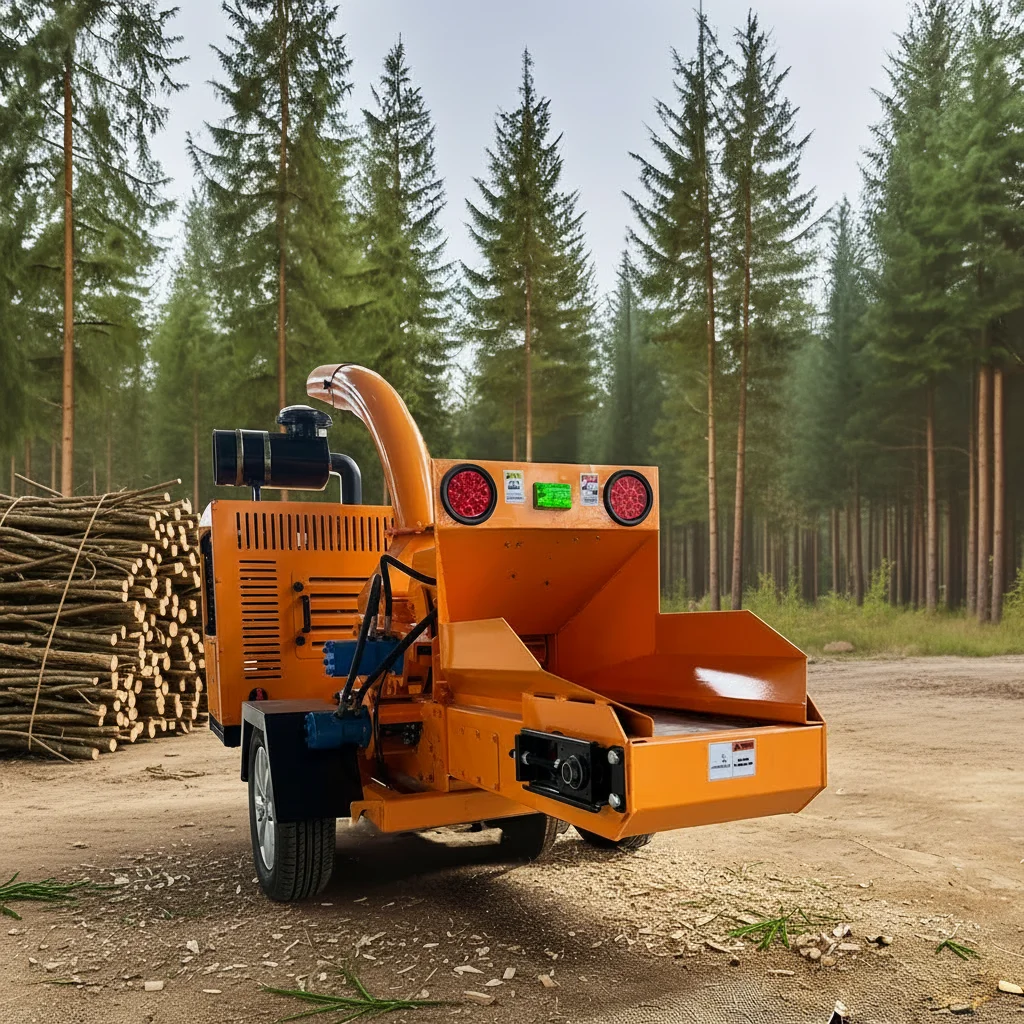 

VOLNOS l Engine Wood Chipper Machine Heavy Industrial Forestry Tree Branch Shredder Large Capacity Equipment