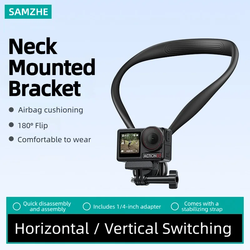 SAMZHE Neck Hold Mount Chest Mount For DJI Osmo Action GoPro Insta360 Horizontal/Vertical Switching Camera Accessories Quick Rel