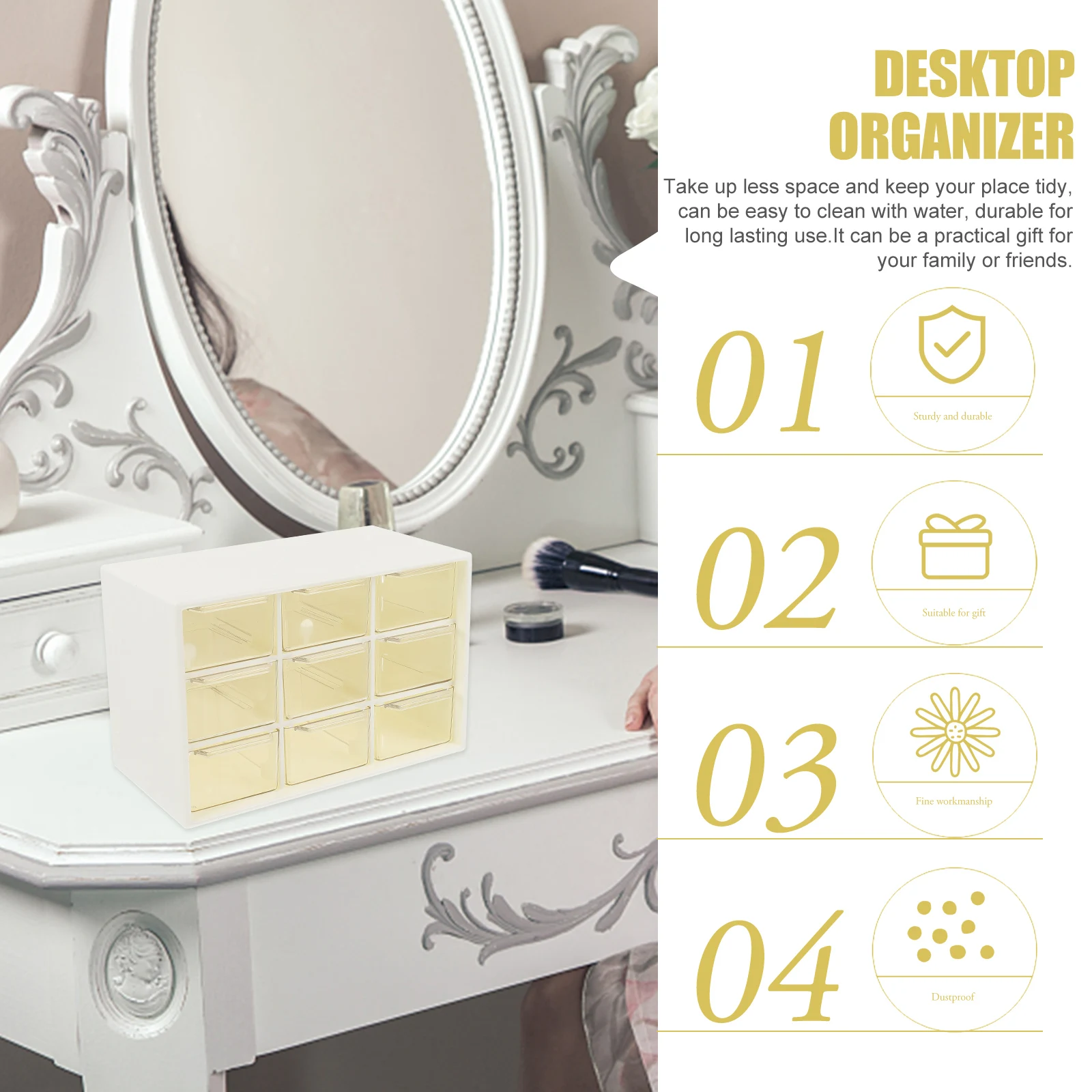 

Practical Drawer Style Storage Box Case Container Holder Living Room Bathroom Cosmetics Jewelry Organizer Tidy Space Saving