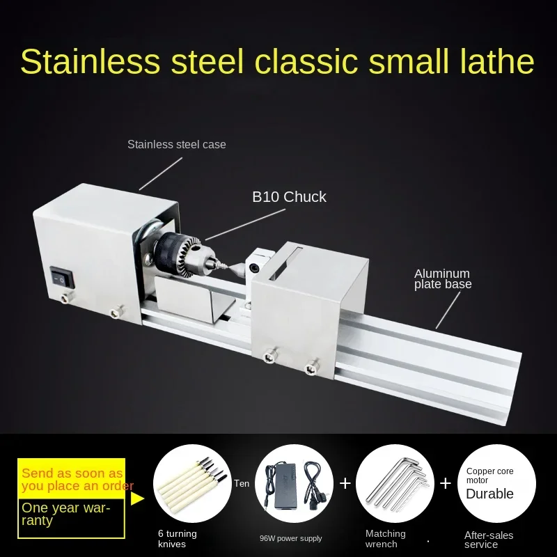 Twilight lathe, micro machine tool, wood, mini car bead, Buddha bead machine, bracelet, DIY stainless steel grinding wheel