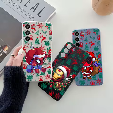 Christmas Marvels Spaiderman S25FE Phone Case For Samsung Galaxy S25 S24 Ultra S23 S22 Plus S21 S20 FE S25 Ultra Silicone Cover