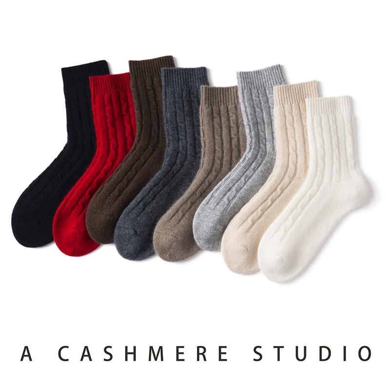 100%Cashmere Thick Warm Winter Socks Women and Men