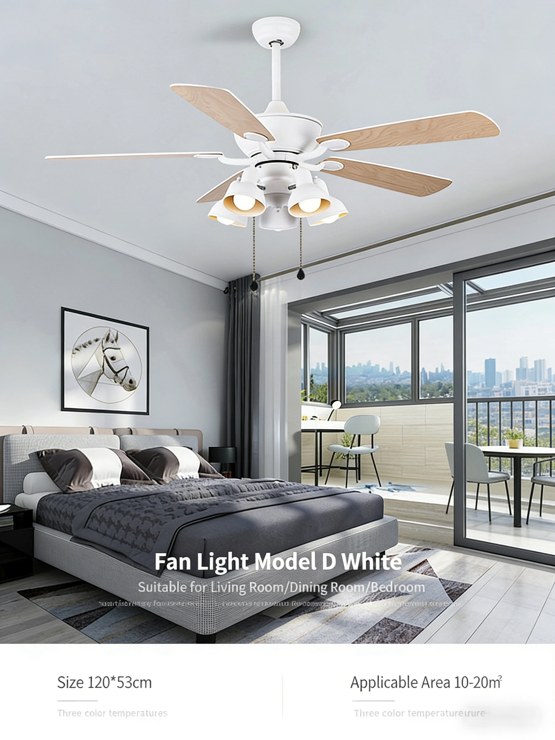 

BOSSEN New Combination Chandelier, Multi-Pendant Acrylic fan light Ceiling Light Luster Adjustable Dimmable for Kitchen Island