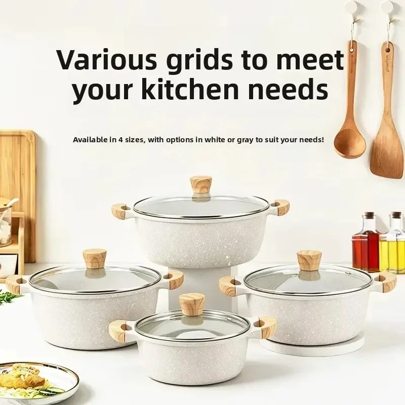 Household Multifunctional Binaural Deep Soup Pot Maifanshi Deepened Soup Pot Portable Anti-scalding Pot