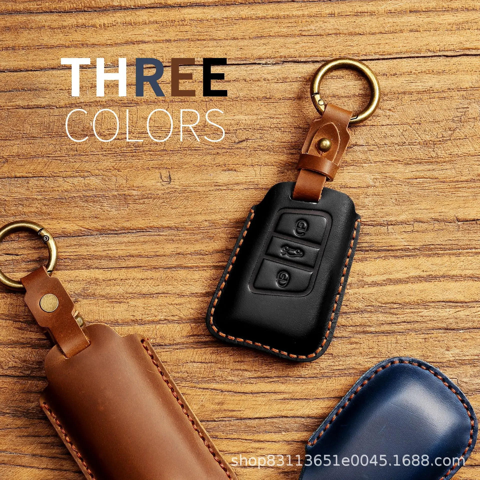 Handmade Leather Car Key Fob Case Cover for VW PASSAT B8 Arteon Atlas New Jetta Skoda Kodiaq Superb A7 Auto Accessories Chain