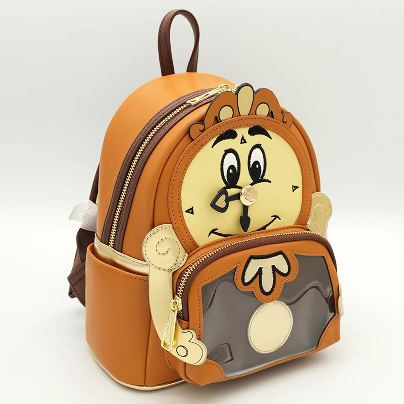 Disney Loungefly Backpack Beauty And The Beast Cogsworth Cartoon Clock Shaped Fashion Daily Use Gift For Disney Fans view 2