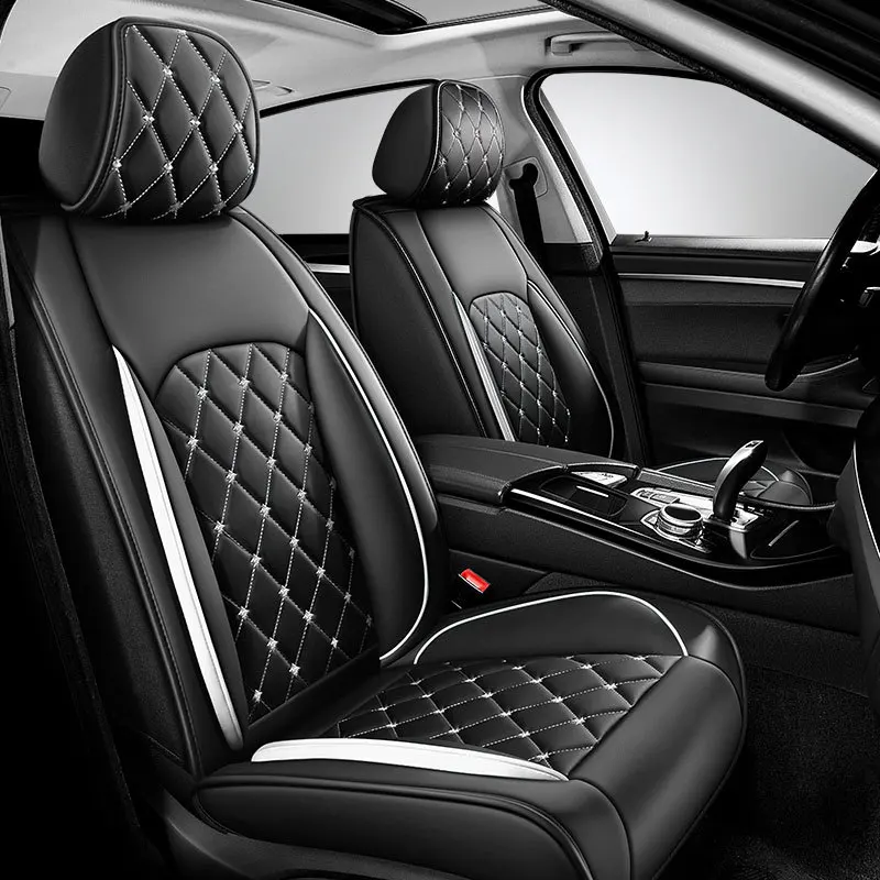 2026 New Crown Pattern Diamond Quilt Car Seat Covers Square Design All Season Cushion for Sedan SUV