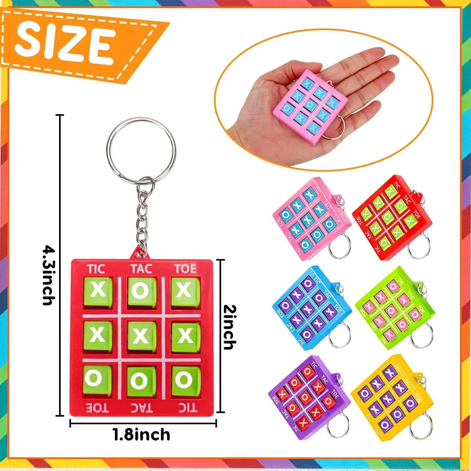 1/8pcs Tic Tac Toe Game Kids Educational Toy with Keychain Birthday Party Gift Goodie Stuffers Bag Pinata Filler Classroom Prize view 6