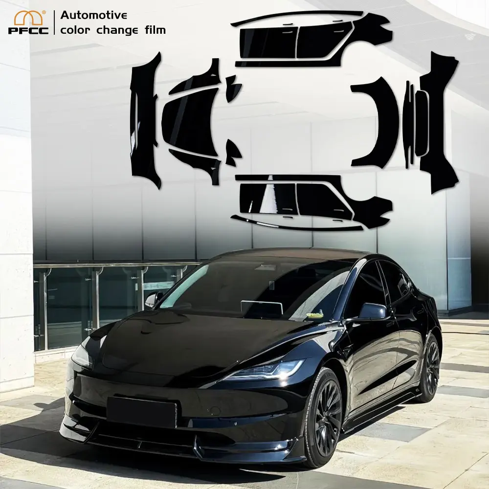 PFCC For Tesla Model 3 Highland2024 PVC Car Color Changing Film Decal Anti-Scratch Vinyl Film Auto Body Color Change Accessories