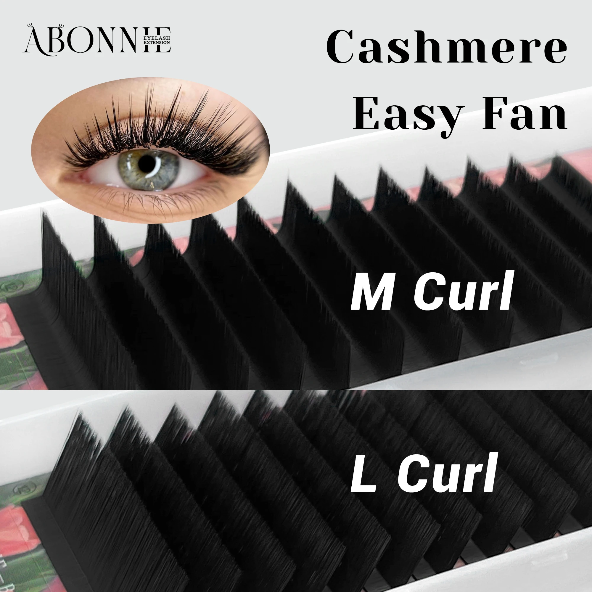 Abonnie L M Cashmere Easy Fan Eyelash Extensions Fox Lashes Mega Volume Eyelashes