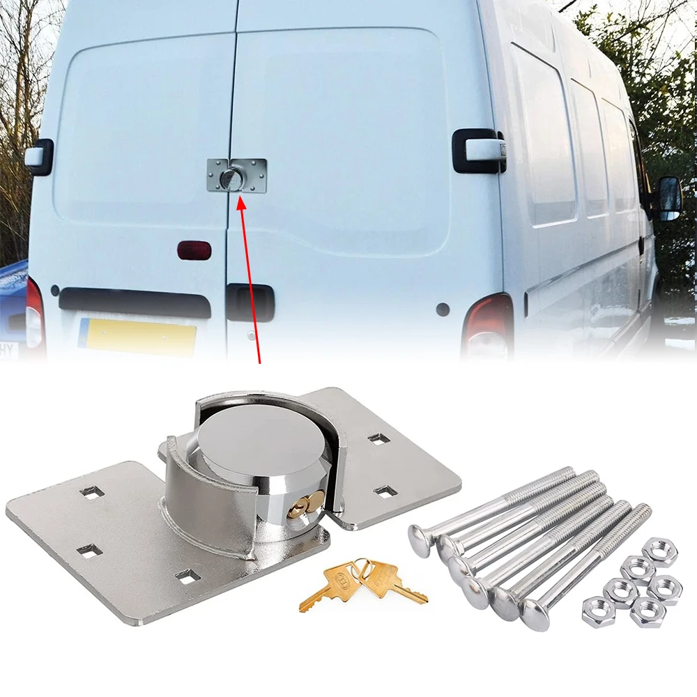 1set RV Rear Door Lock With Key Container Lock For Fiat Ducato VW T5 T6 Ford Transit Custom Shackle Padlock Set Camper Accessory