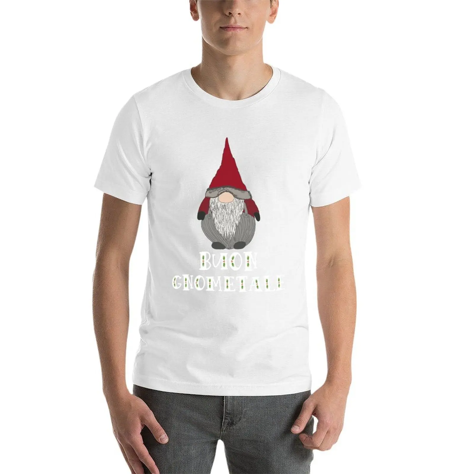 Buon Gnometale مضحك الإيطالية عيد الميلاد جنوم بون ناتال تي شيرت مضحك تي شيرت رجل رجل تي شيرت مصمم تي شيرت