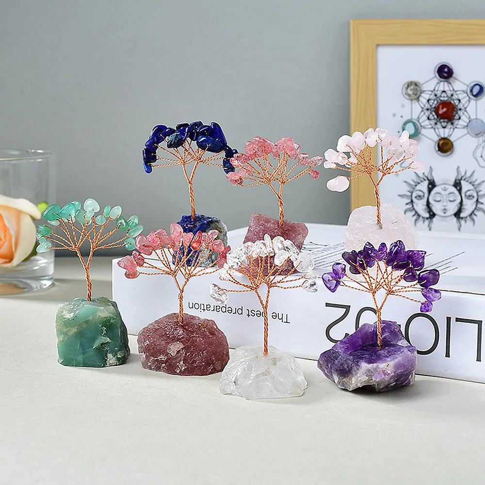 

Natural Crystal Base 13cm Home Decorate Money Tree for Positive Energy,Gift for Lover,Friends,Families,Partners