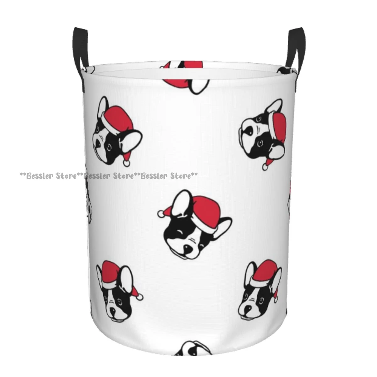 

Dirty Laundry Basket Christmas Dog Pattern Folding Clothing Storage Bucket