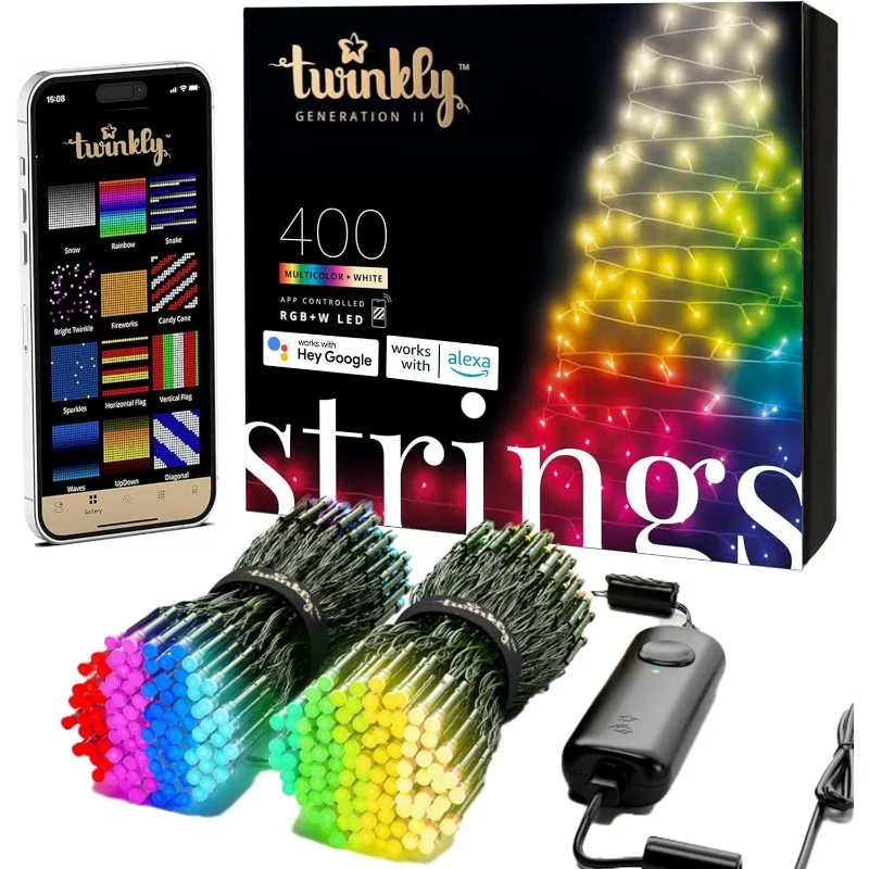 Strings 400 LED RGB+ White, LED Light String, in- and Outdoor Smart Multicolor LED Lights