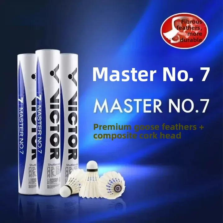 set-da-12-volani-da-badminton-victor-master-realizzati-con-piume-d'oca-resistenti-ideali-per-allenamento-e-partite-modello-ad-alta-velocita