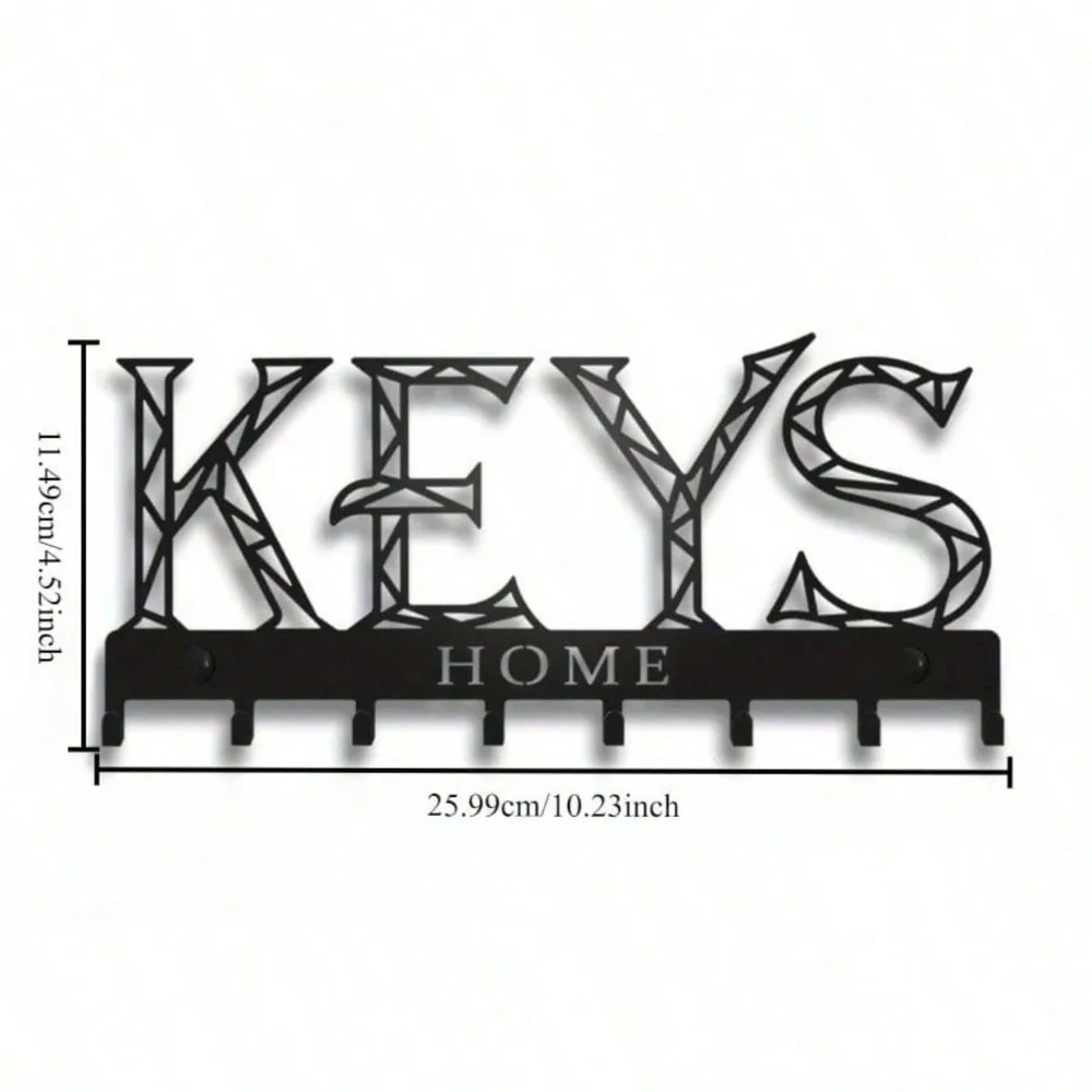 ที่แขวนกุญแจโลหะสีดำ – ที่เก็บของติดผนังอเนกประสงค์ที่มีสไตล์และทนทานสำหรับกุญแจ กระเป๋า หมวก และร่ม