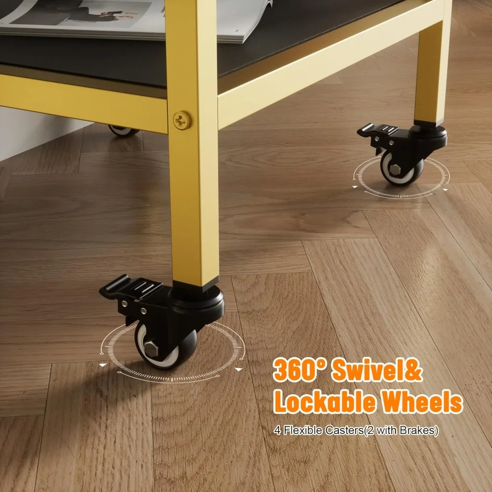 محطة مصفف شعر دوارة سوداء مع سطح زجاجي وخزانة تخزين قابلة للقفل لصالونات التجميل #6