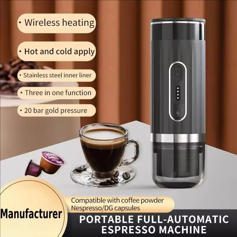 Capsule coffee machine wireless heating portable Italian fully automatic espresso capsule coffee powder three-in-one