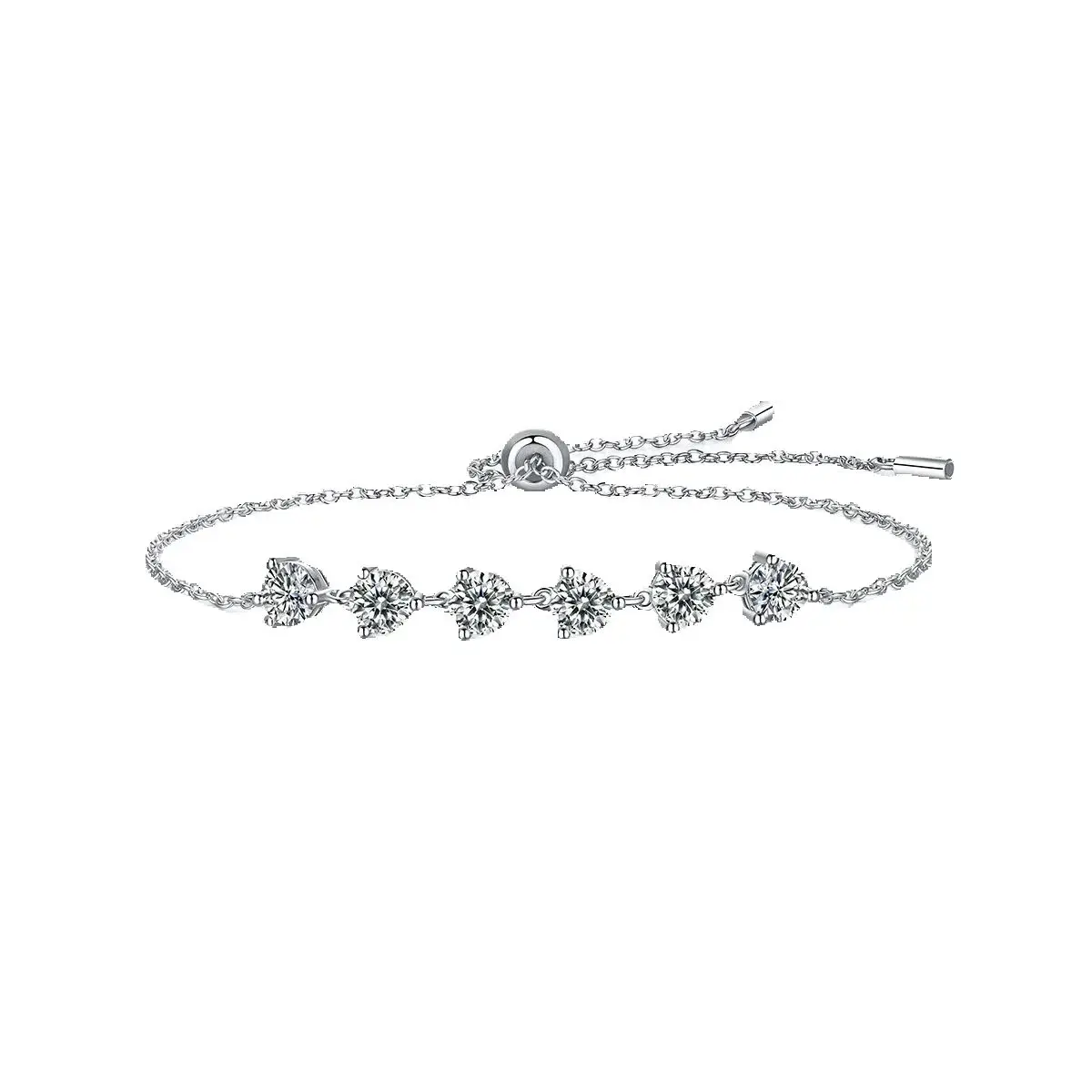 

Gazing Jewelry S925 silver plated with 18K gold, 5.0 moissanite adjustable women's bracelet, high-quality jewelry gift