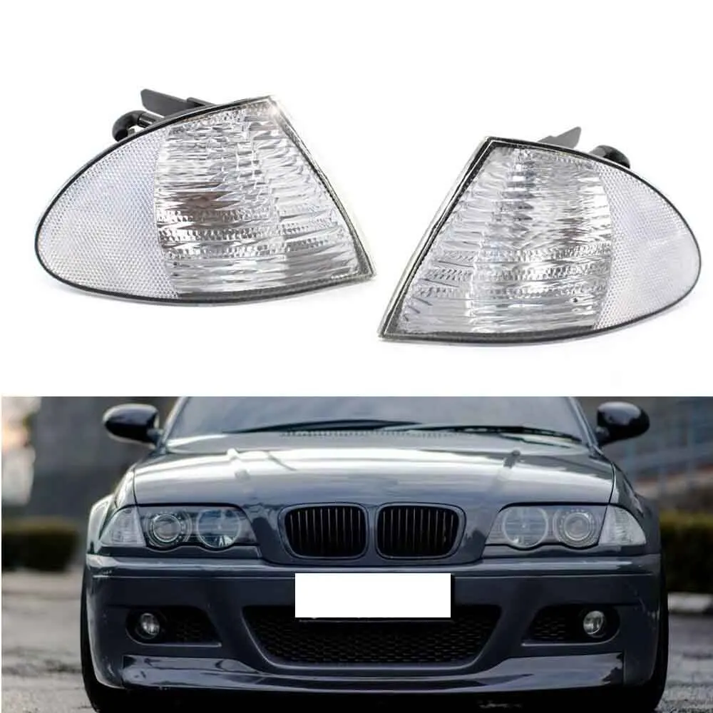 

2X Turn Signal Indicator Corner Light Shell Housing Clear for BMW 3 Series 4 Door 99-01 No Bulbs