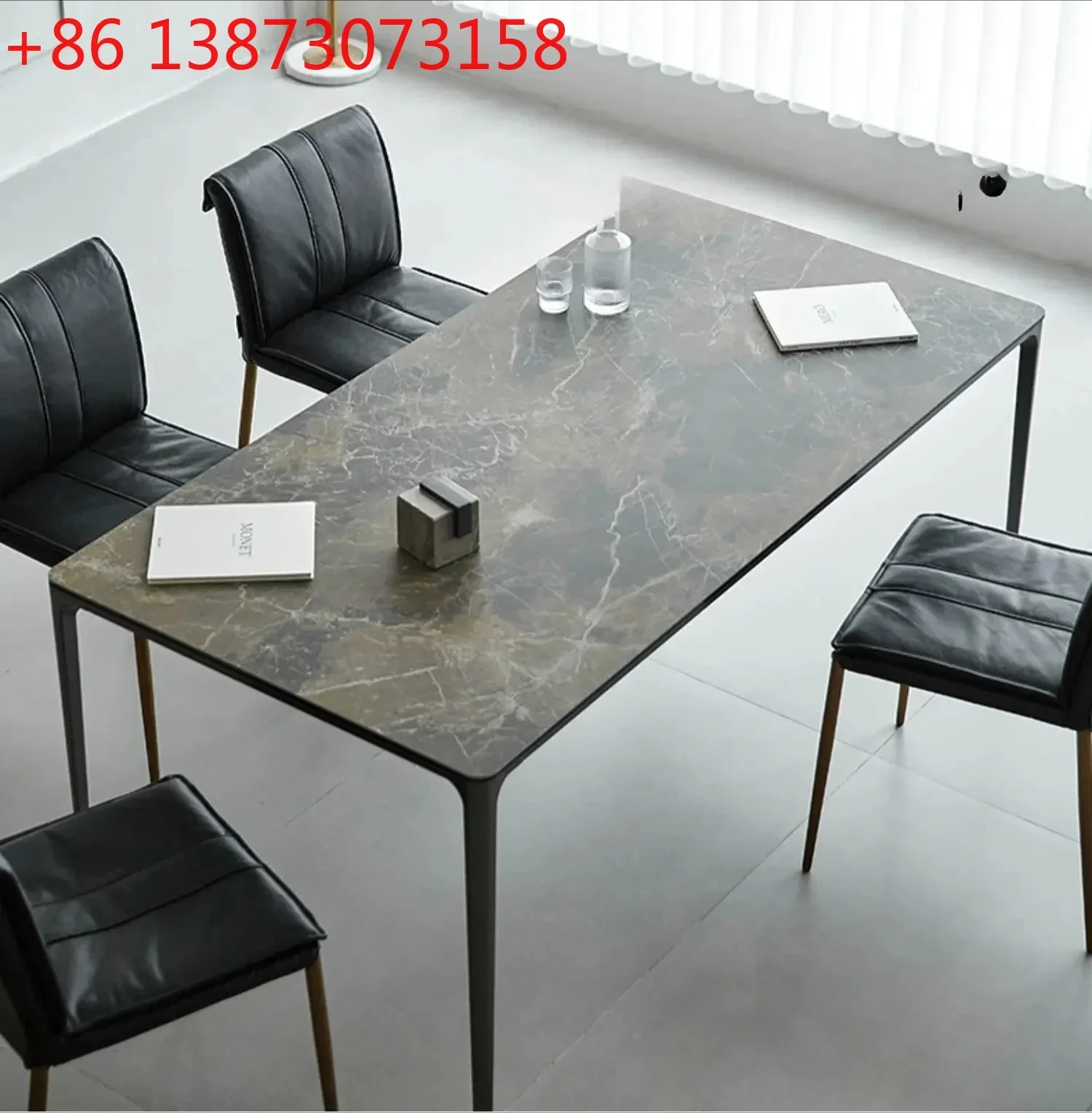 

Ретро-обеденный стол для дома, небольшой квартиры, ресторана, комплект прямоугольных обеденных столов и стульев в стиле легкой роскоши