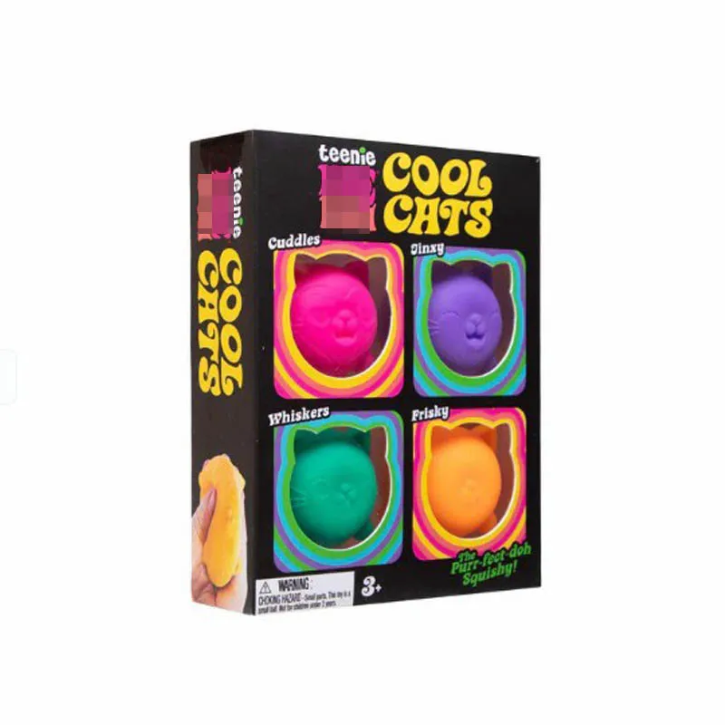 Nuevo Juguete Antiestrés de Gato Miniatura para Apretar con los Dedos, Juguete de Maltosa de Rebote Lento para Aliviar el Estrés