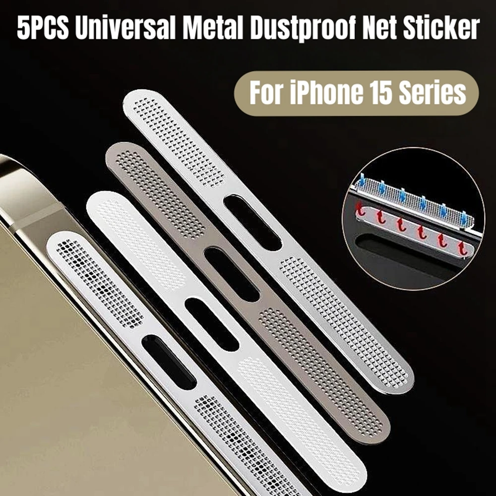 5PCS Universal Metal Dustproof Net Sticker For iPhone 15 Pro Max Plus 15Pro Speaker Earpiece Hole Anti-dust Mesh For iPhone 15