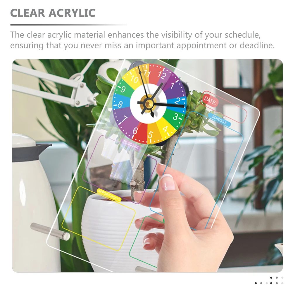 

Memo Work Desk Notice Boards for Home Vertical Clock Acrylic Writing