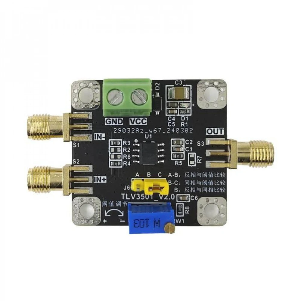 

TLV3501 High Speed Voltage Comparator Module 4.5ns Delay Rail-to-Rail Output Non-Inverting/Inverting for Frequency Measurement