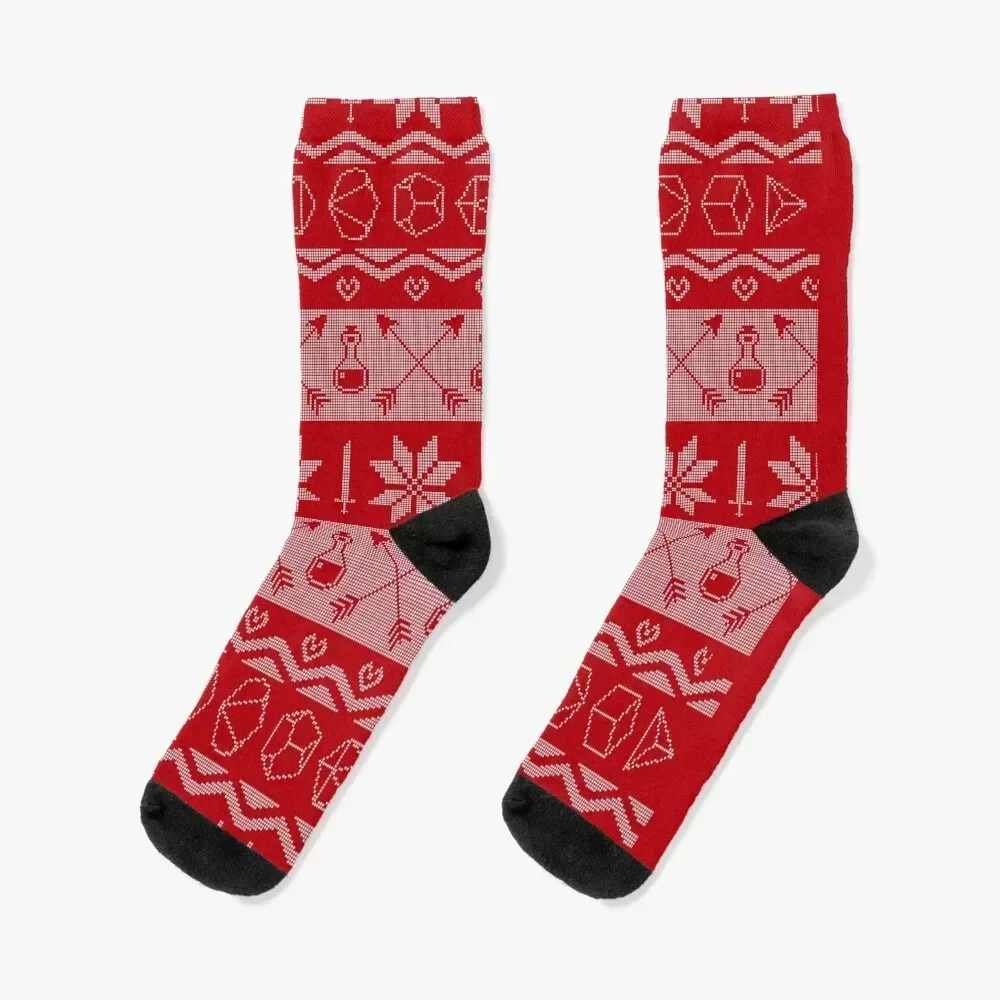 

DnD Christmas Fair Isle Jumper Socks cartoon hockey cycling funny gift Socks Men Women's