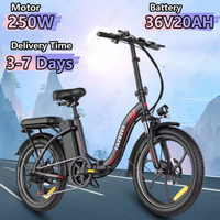 FAFREES F20 + Electric Bicycle 250W Motor 36V20AH Removable Lithium Battery Adult Electric Bike 20-inch Tire Urban Riding E-bike