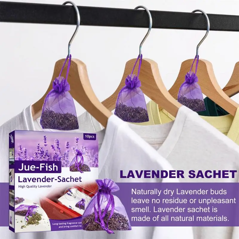 Lavender Sachet Bags 10pcs Natural Lavender Bud Sachets Home Fragrance Packets Lavender Air Fresheners For Drawers And Closets