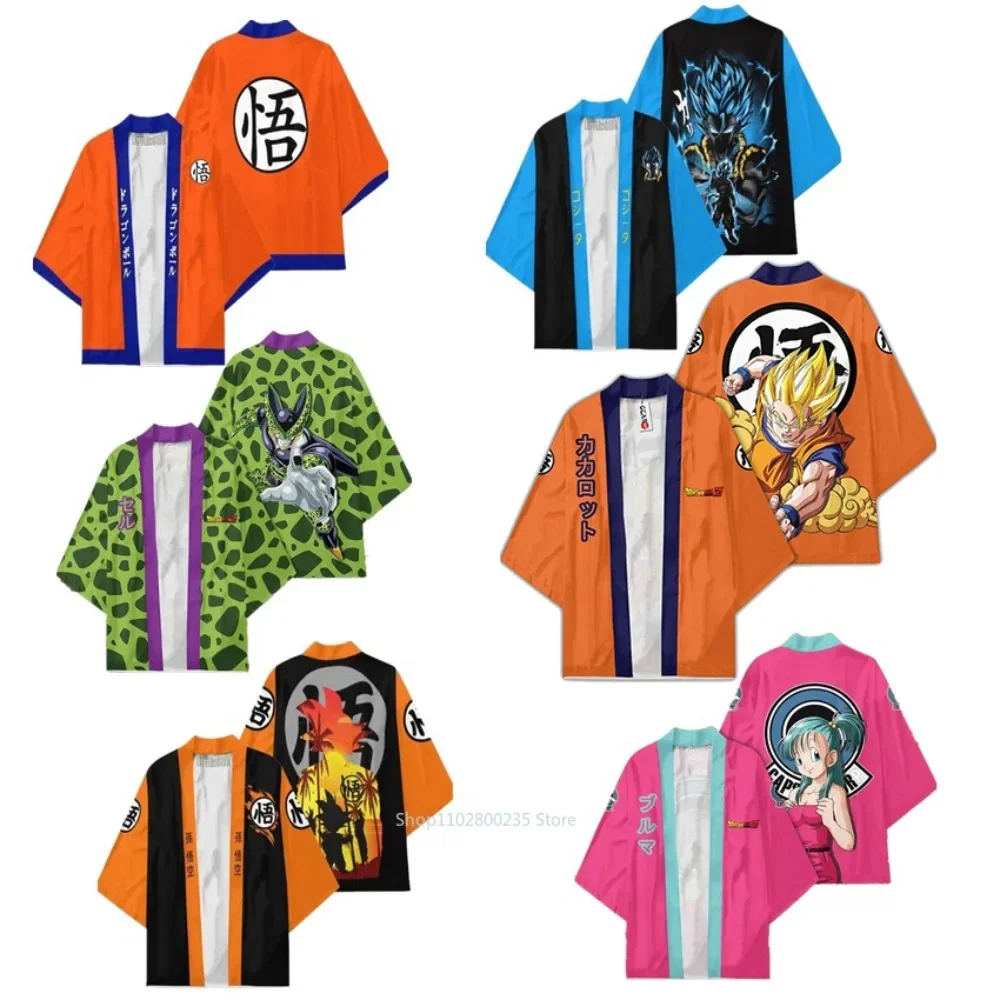 Anime Dragon Ball Son Goku Cosplay Kimono Casual Cape Adult Kids Coat Kakarotto Print Kimono Thin Robe Clothing Christmas Gift