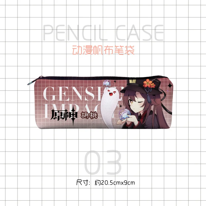 Game Impact Eula School Canvas Pencilcase for Boys Girls Kamisato Ayaka Large-capacity Pencil Cases Stationery Cosmetic Bag