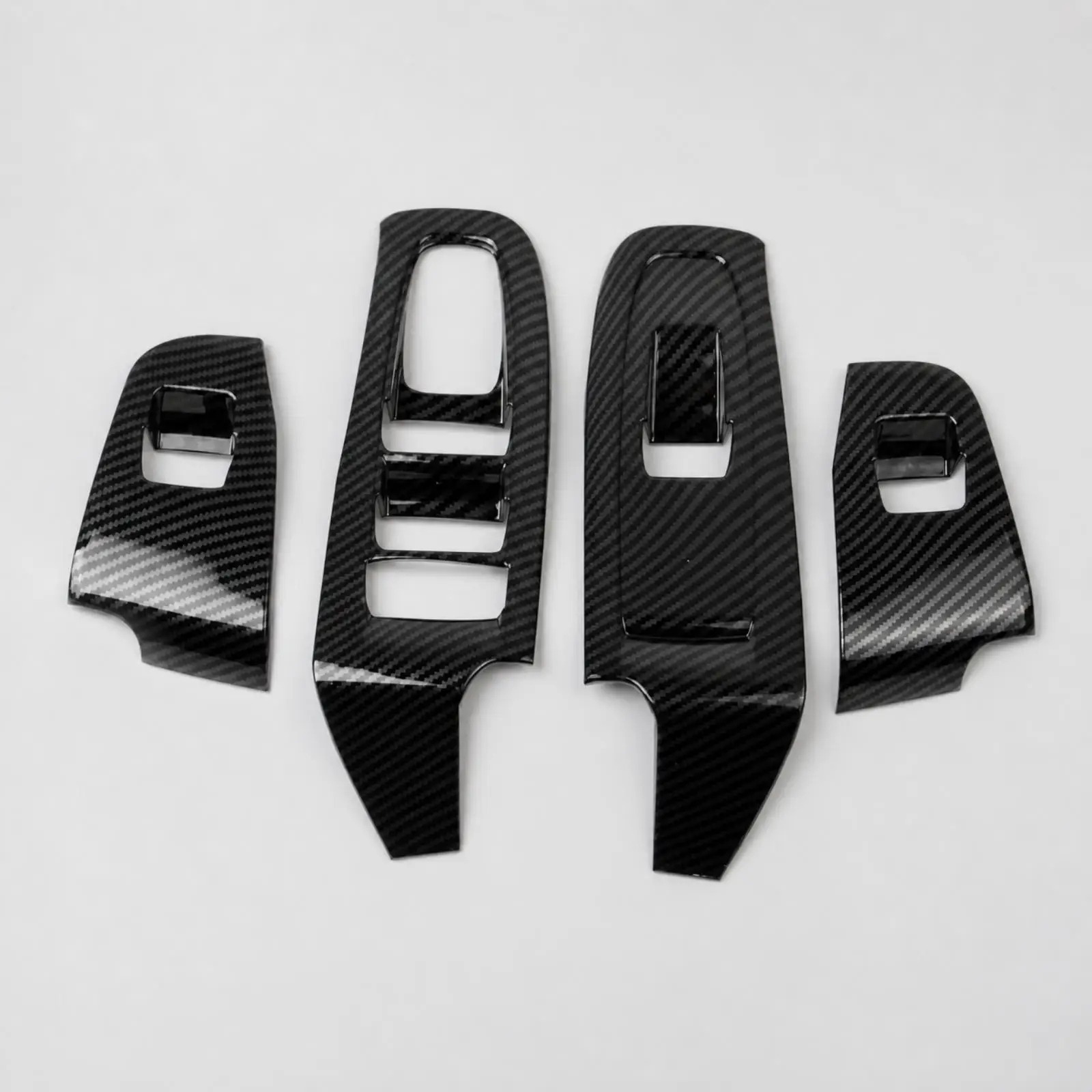 Carbon Fiber Window Panel Trim for Car Door Switch Area Decorative Overlay Frame Set Interior Trim Accessories