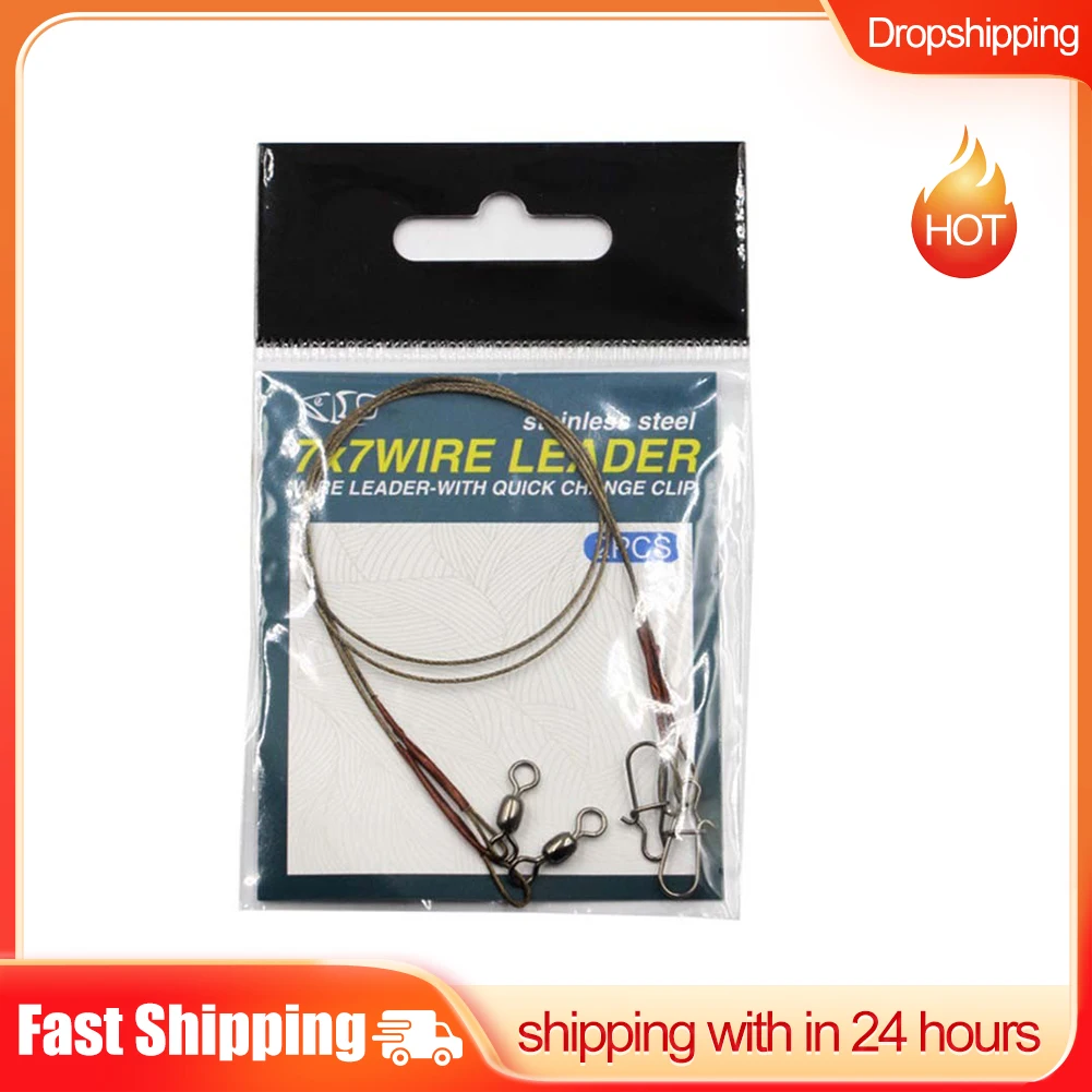 2pcs Fishing Line Steel Wire Leader With Snap Swivels Wire Leadcore Leash 20 30 40cm Fishing Accessories Tackle Tool Pesca